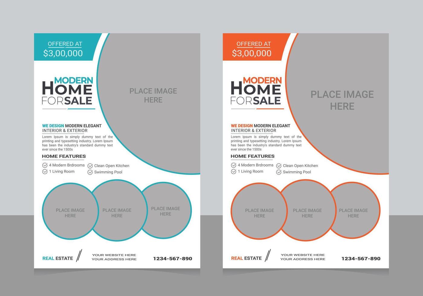 Real estate Flyer Design, Real Estate flyer template, Flyer Design template vector