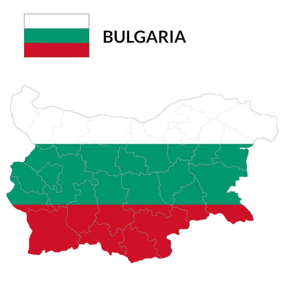 Bulgaria mapa. mapa de Bulgaria con Bulgaria bandera vector