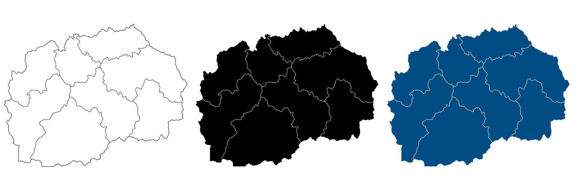 North Macedonia map. Map of North Macedonia in set vector