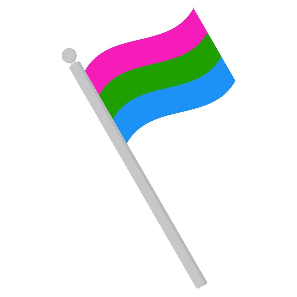 Polysexual pride flag. LGBTQ flag in shape vector