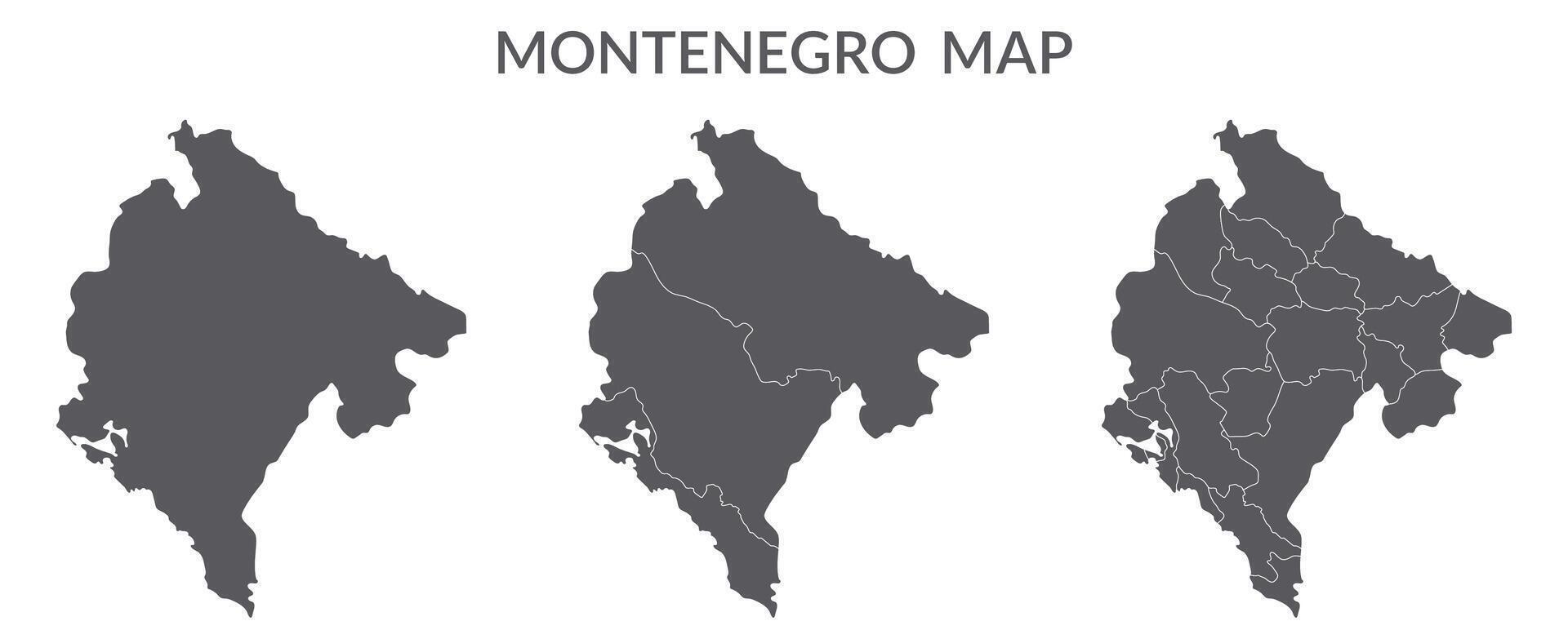 Montenegro map. Map of Montenegro in grey set vector