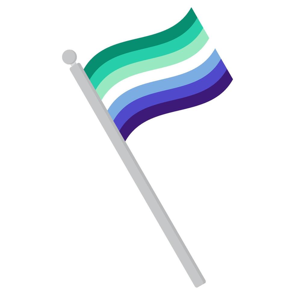 Gay Men Pride Flag in shape. LGBT pride flag. vector