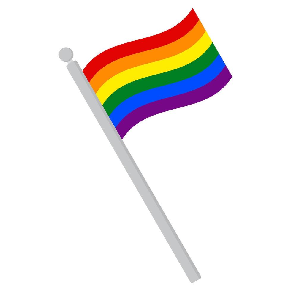 gay orgullo bandera en forma. tradicional símbolo para el todo lgbtq comunidad y gay hombres vector