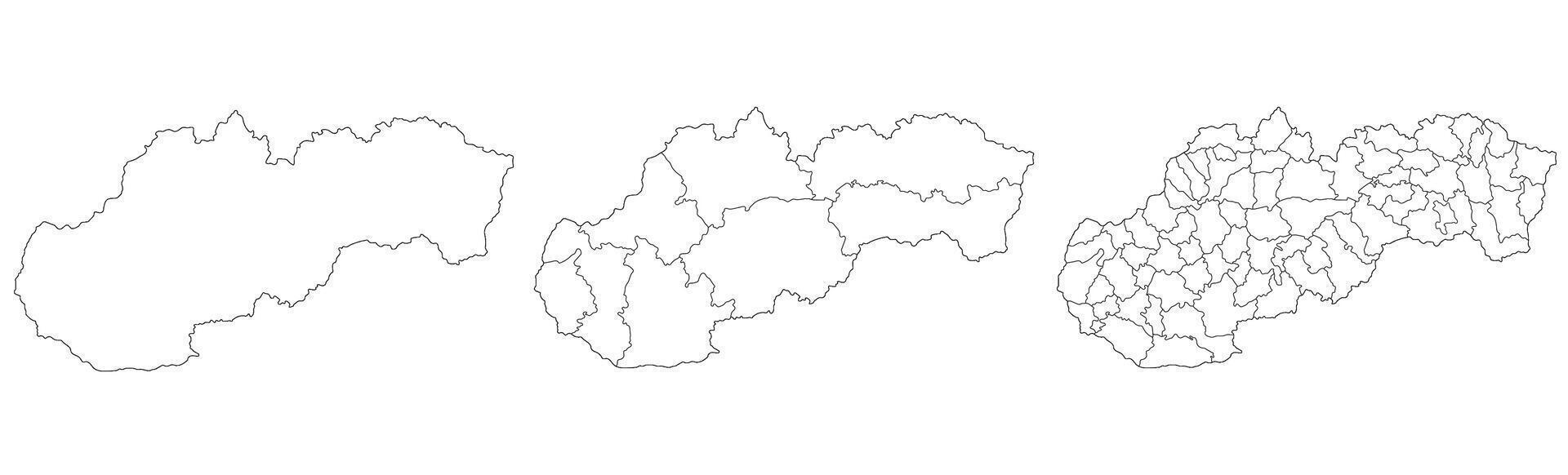 Eslovaquia mapa. mapa de Eslovaquia en blanco conjunto vector