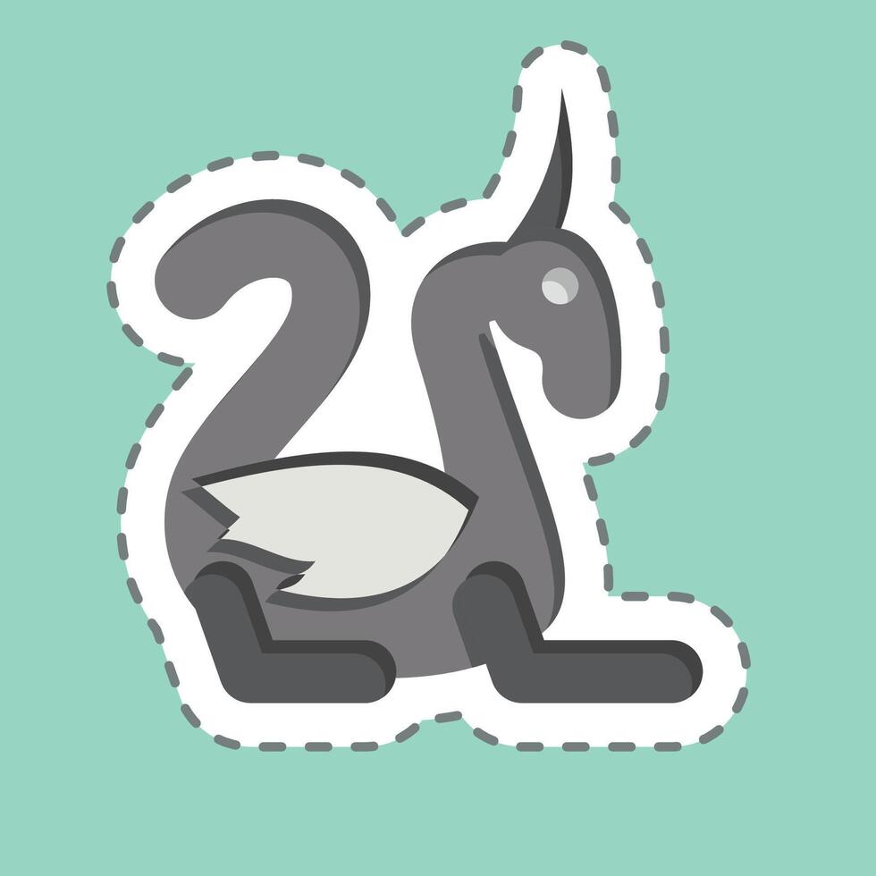 Sticker line cut Dragon. related to Medieval symbol. simple design editable. simple illustration vector