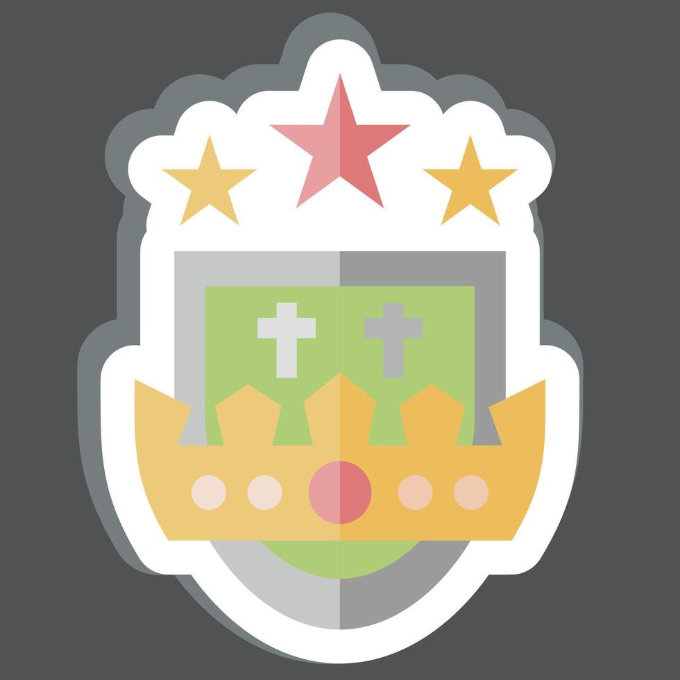 Sticker Crest. related to Medieval symbol. simple design editable. simple illustration vector