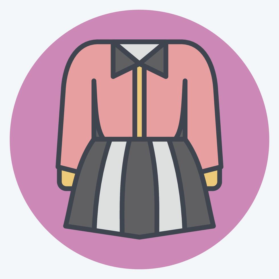 Icon Dress. related to Hipster symbol. color mate style. simple design editable. simple illustration vector