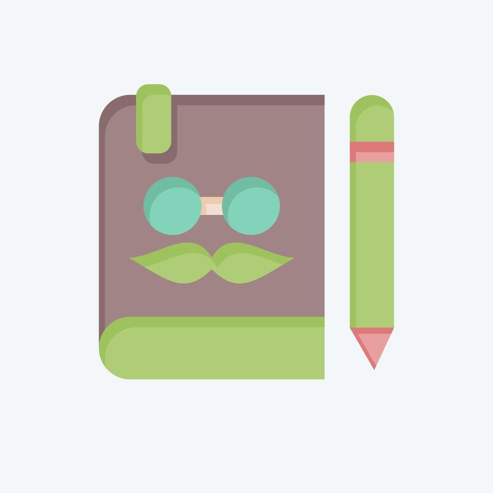 icono cuaderno. relacionado a hipster símbolo. plano estilo. sencillo diseño editable. sencillo ilustración vector