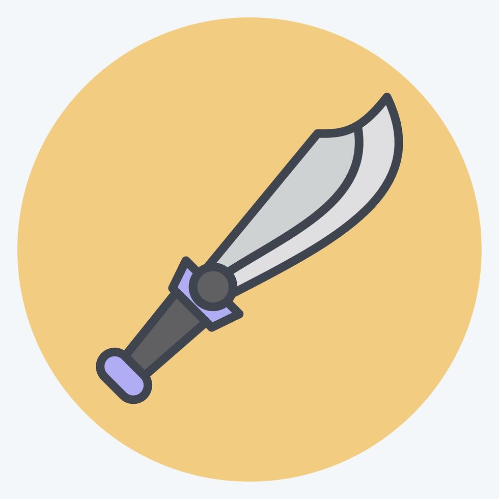 Icon Sword. related to Weapons symbol. color mate style. simple design editable. simple illustration vector
