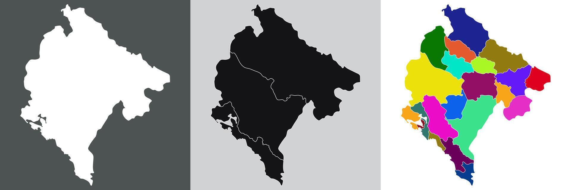 montenegro mapa. mapa de montenegro vector