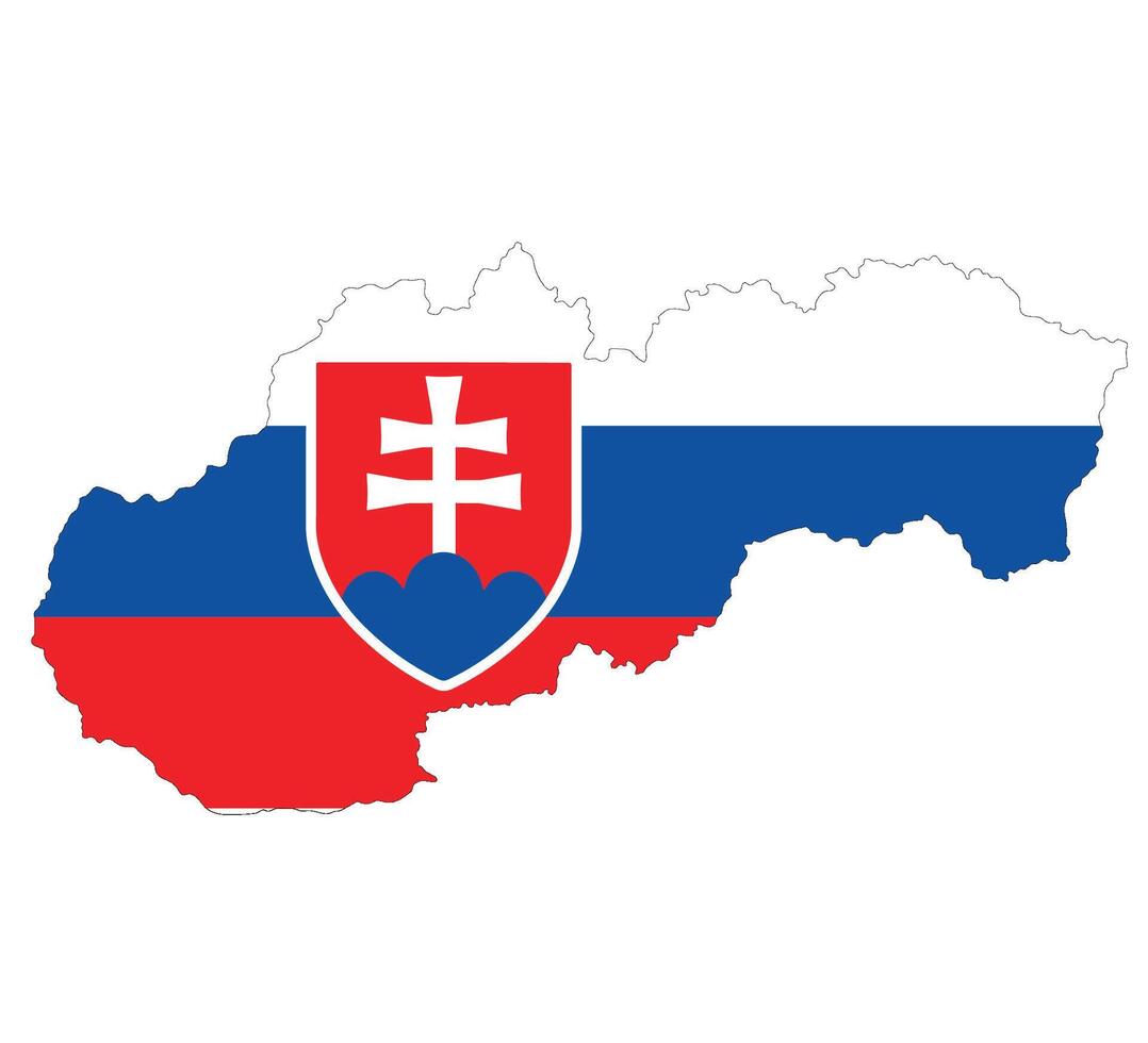Slovakia map. Map of Slovakia with Slovakia flag vector