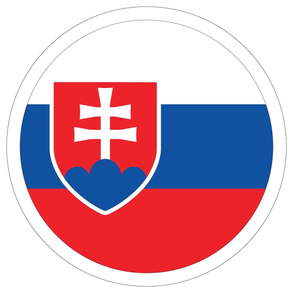 Slovakia flag. Flag of Slovakia in round circle shape vector