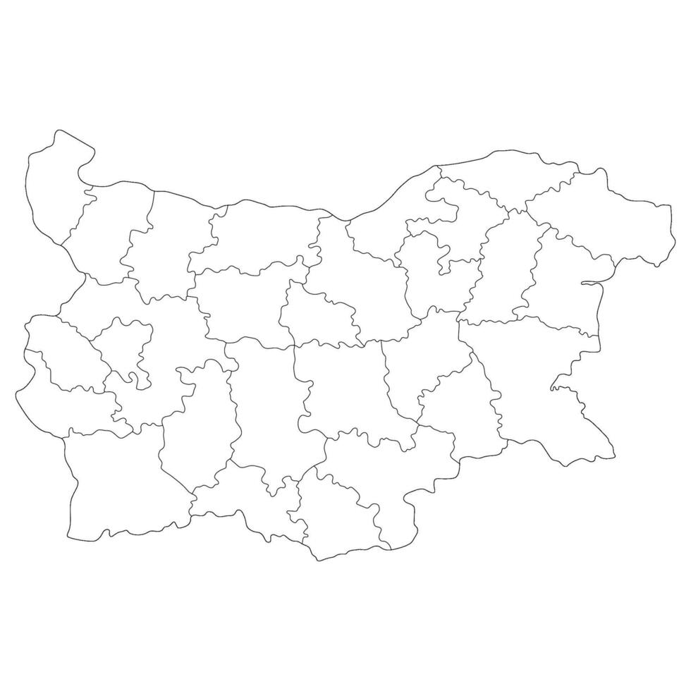 Bulgaria map. Map of Bulgaria in administrative provinces in white color vector