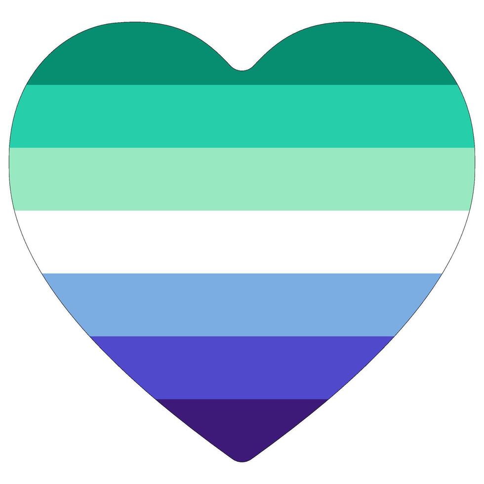 Gay Men Pride Flag in shape. LGBT pride flag. vector