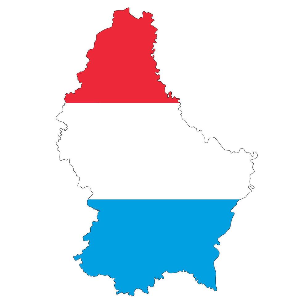 Luxembourg map. Map of Luxembourg with Luxembourg flag vector