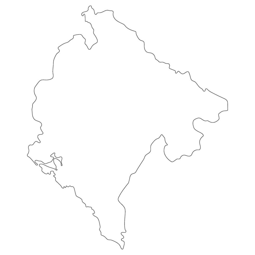 Montenegro map. Map of Montenegro in white color vector