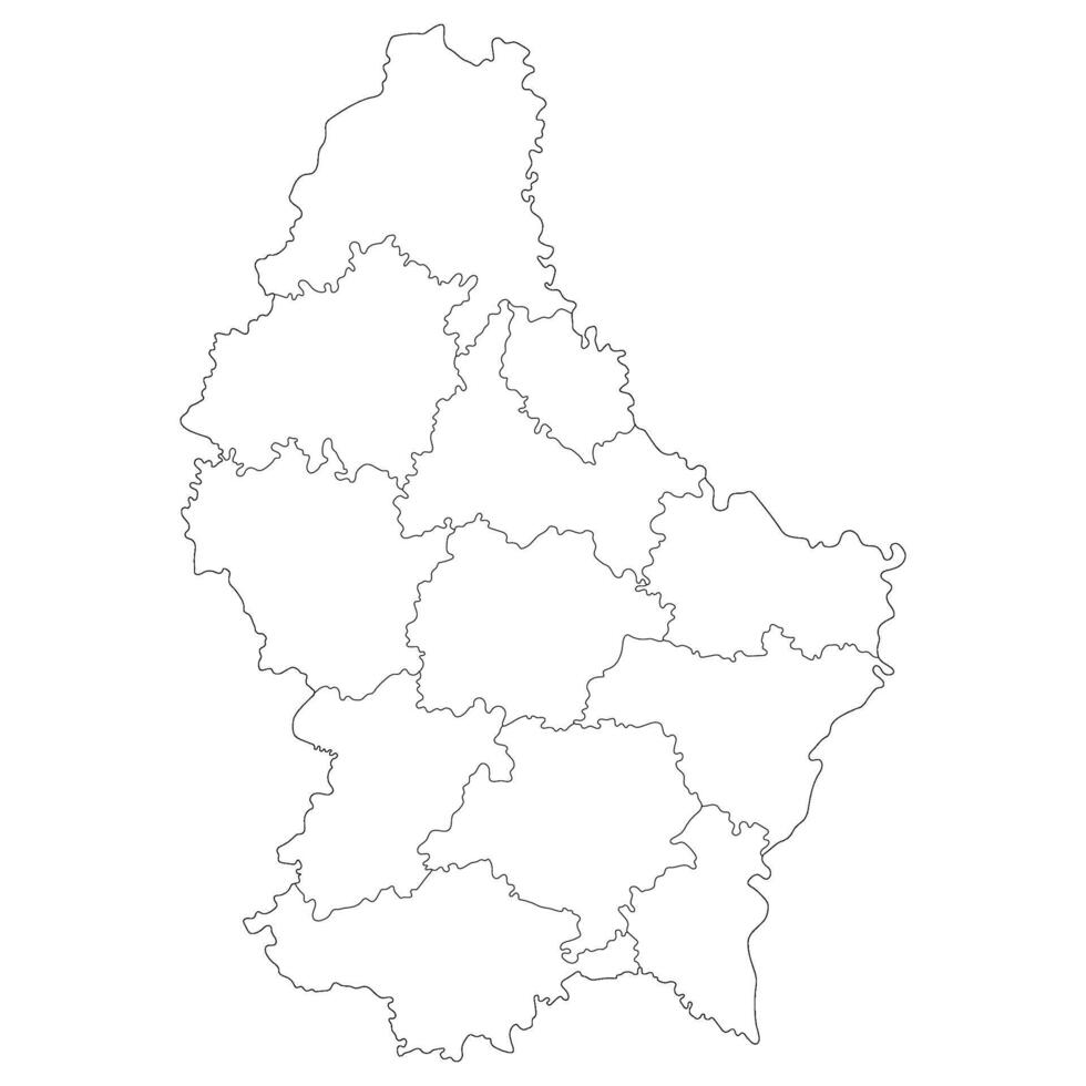 Luxembourg map. Map of Luxembourg in administrative provinces in white color vector