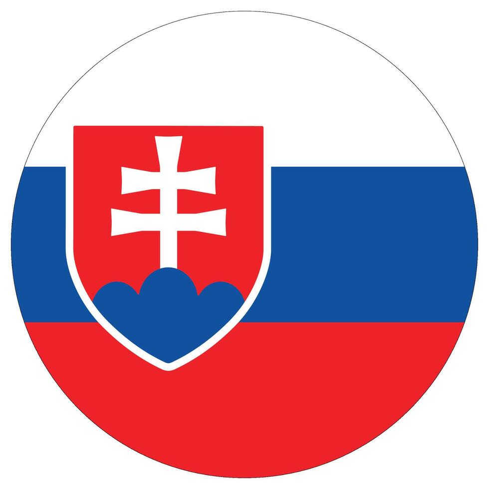 Slovakia flag. Flag of Slovakia in round circle shape vector