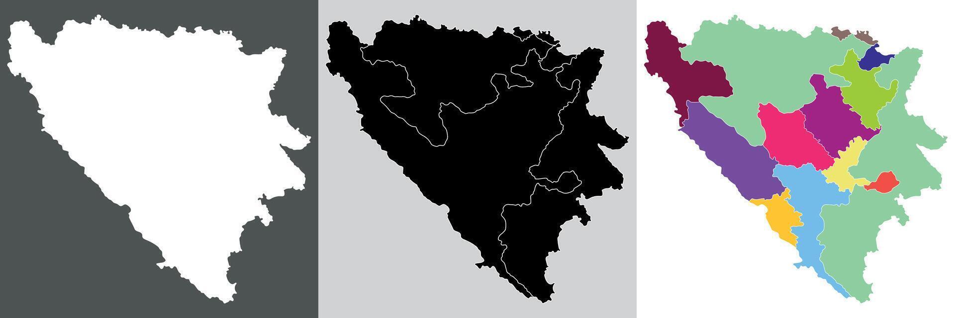 bosnia y herzegovina mapa. mapa de bosnia y herzegovina vector