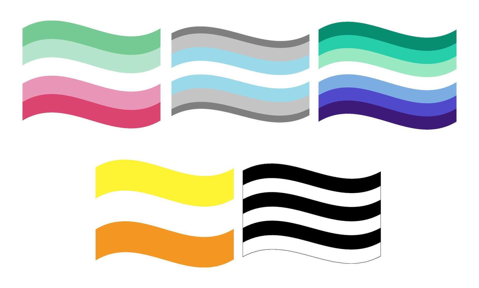 LGBT Pride flag set. Pride community flag. vector