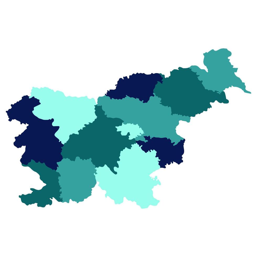Slovenia map. Map of Slovenia in administrative provinces in multicolor vector