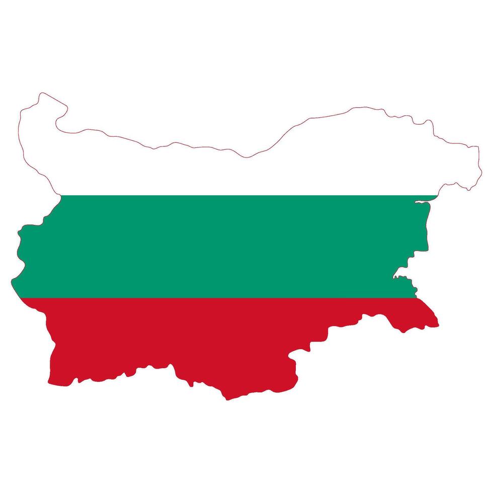 Bulgaria mapa. mapa de Bulgaria con Bulgaria bandera vector
