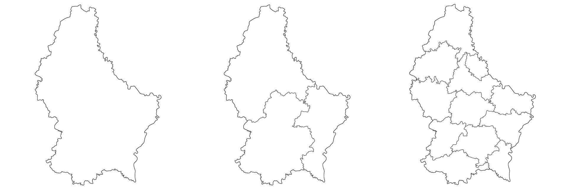 Luxembourg map. Map of Luxembourg in white set vector