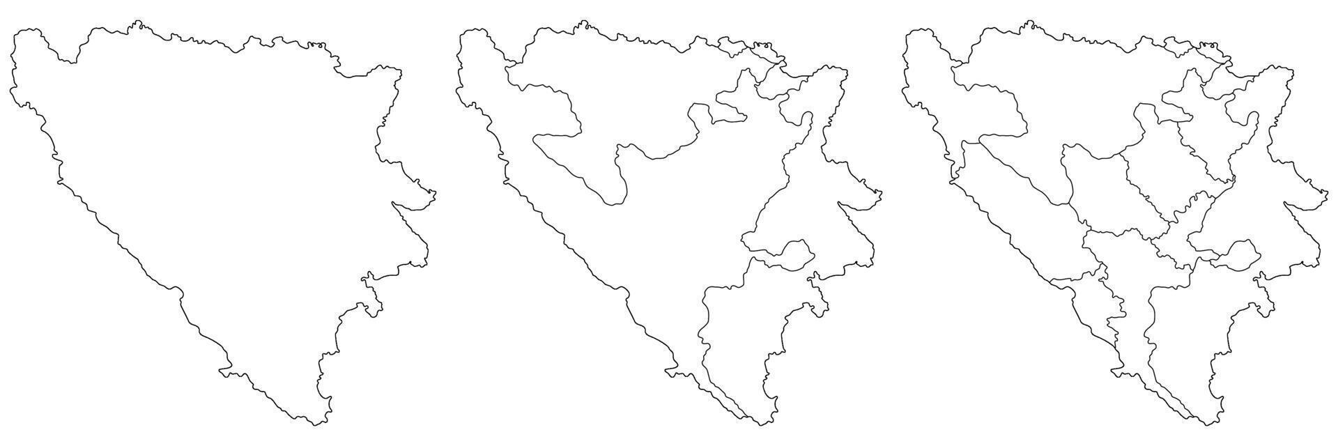 bosnia y herzegovina mapa. mapa de bosnia y herzegovina vector