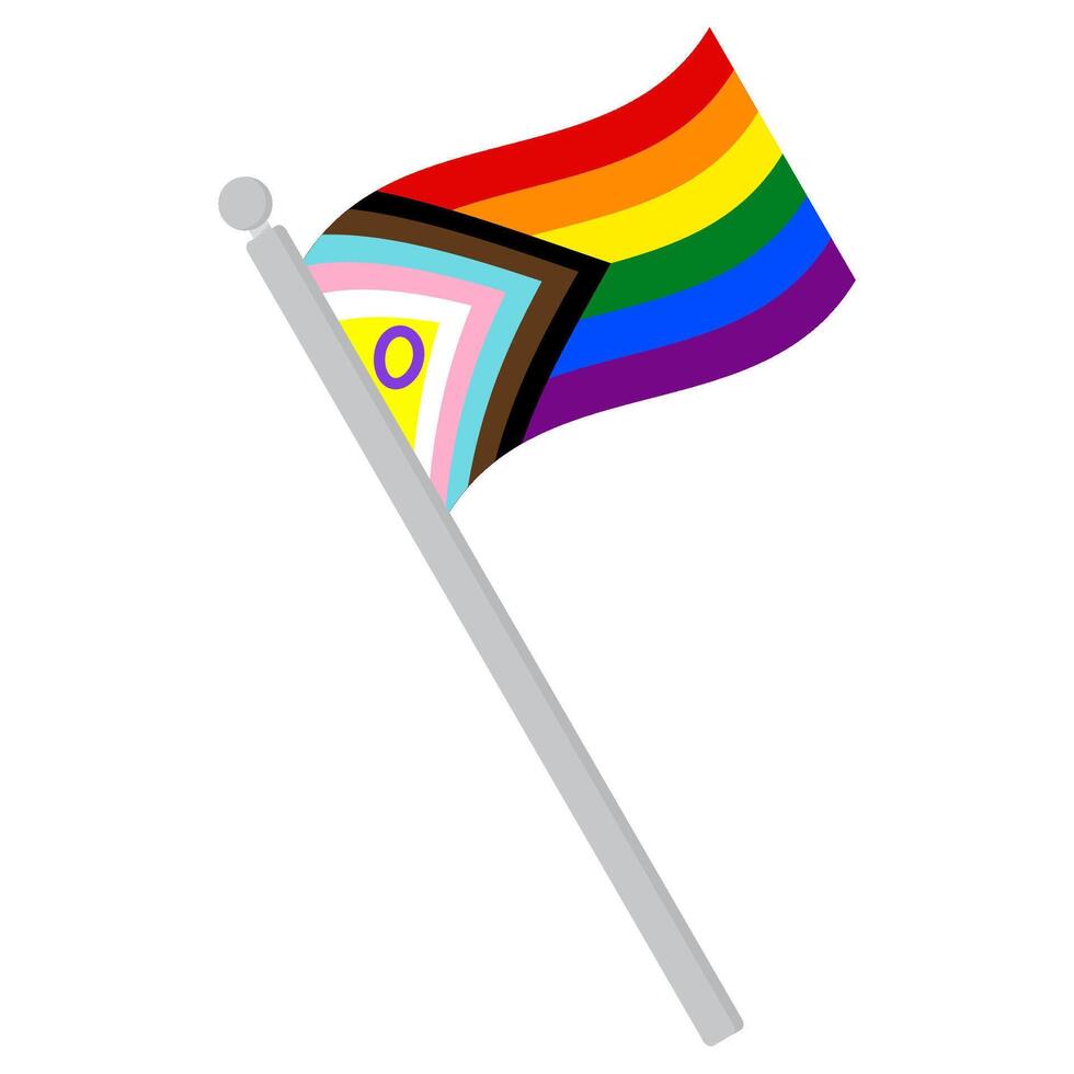 Intersex Progress Pride Flag. New LGBTQ Pride Flag. vector