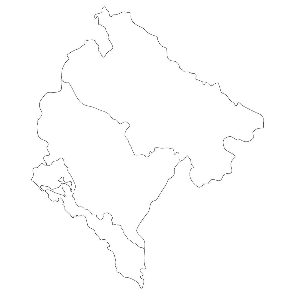 Montenegro map. Map of Montenegro in three main regions in white color vector