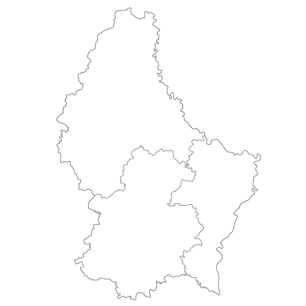 Luxembourg map. Map of Luxembourg in three mains regions in white color vector