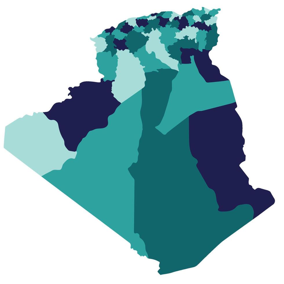 Argelia mapa. mapa de Argelia en administrativo provincias en multicolor vector