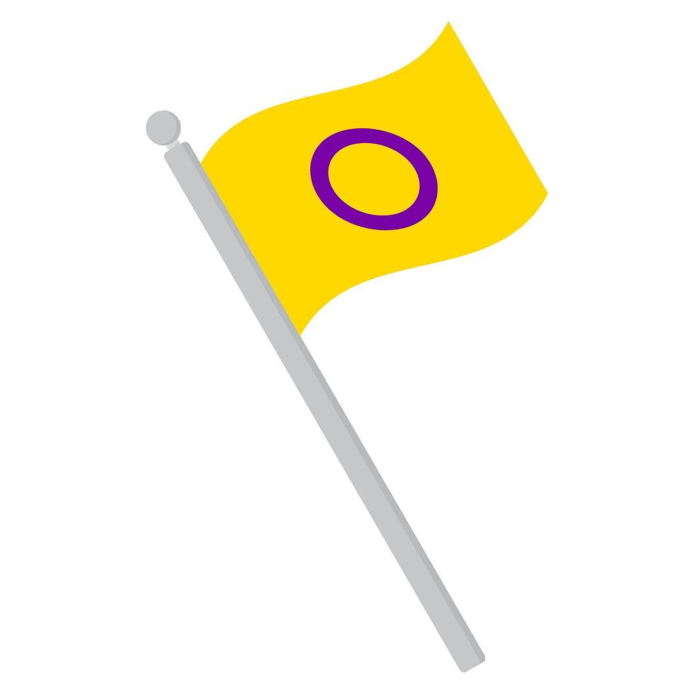 Intersex Pride flag in shape. LGBT pride flag vector
