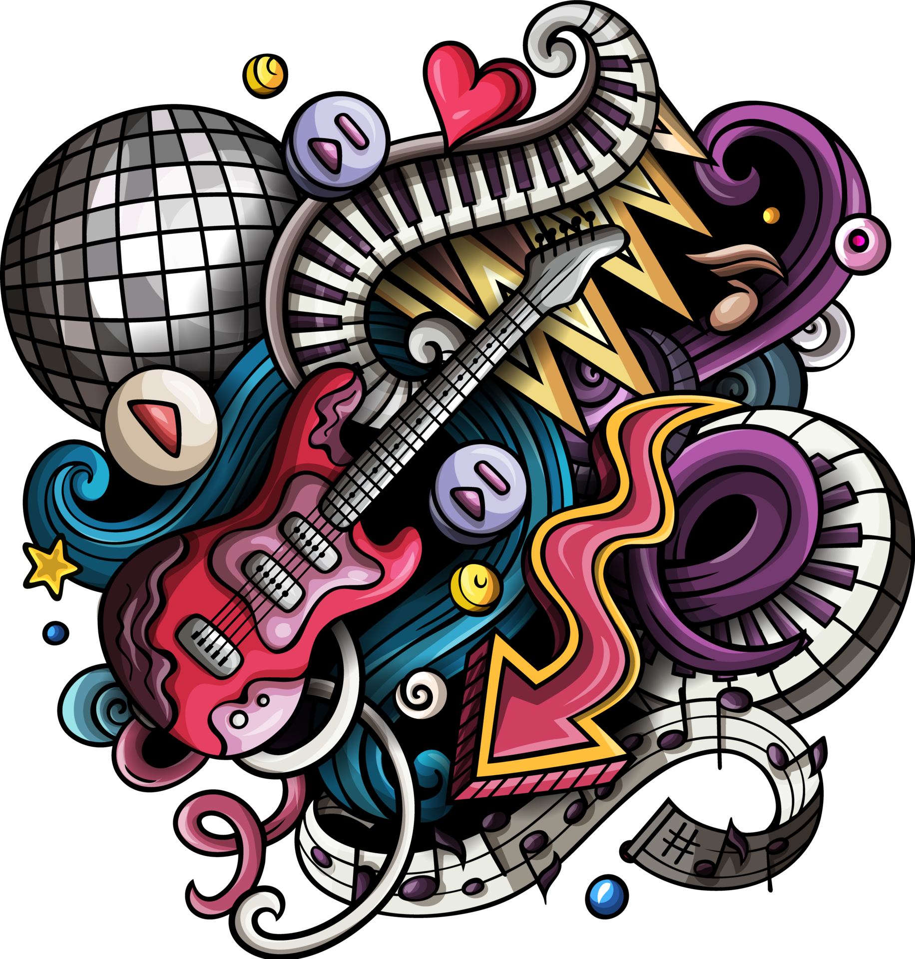 Disco Music Detailed Cartoon Illustration 37381336 PNG disco-music-detailed-cartoon-illustration-37381336-png