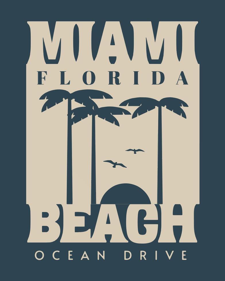 Miami Beach Vector Art, Illustration and Graphic