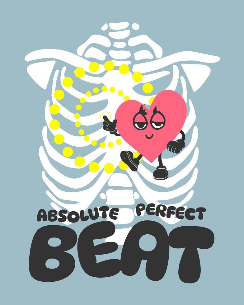 Bone And Heart - Absolut Perfect Beat Vector Art, Illustration and Graphic