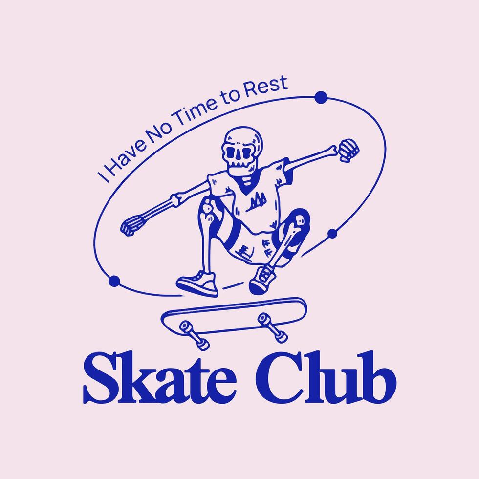Skull Skate Vector Art, Illustration and Graphic