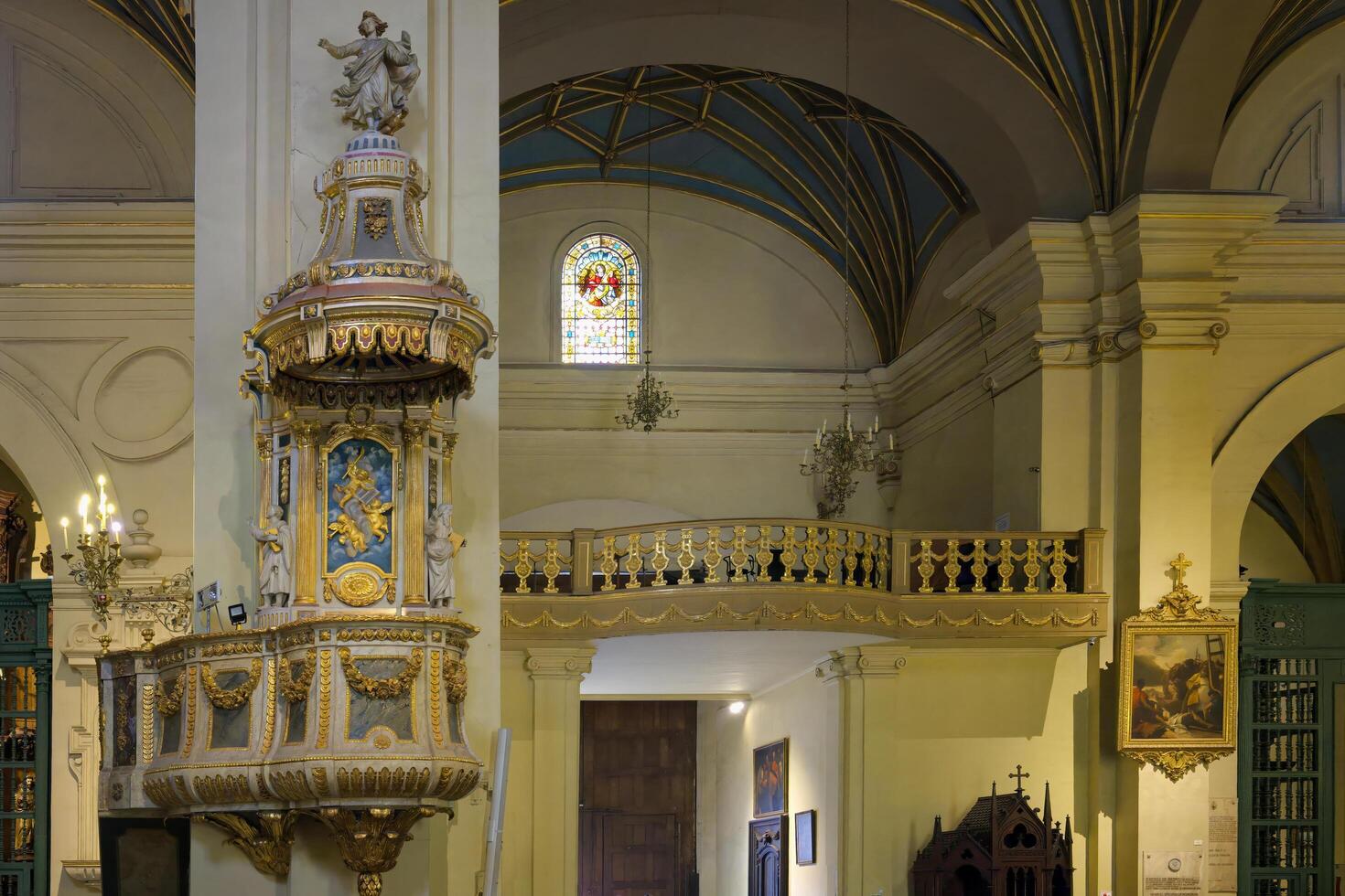 lima, Perú, 2022 - basílica metropolitano catedral de lima, púlpito de verdad, lima, Perú foto