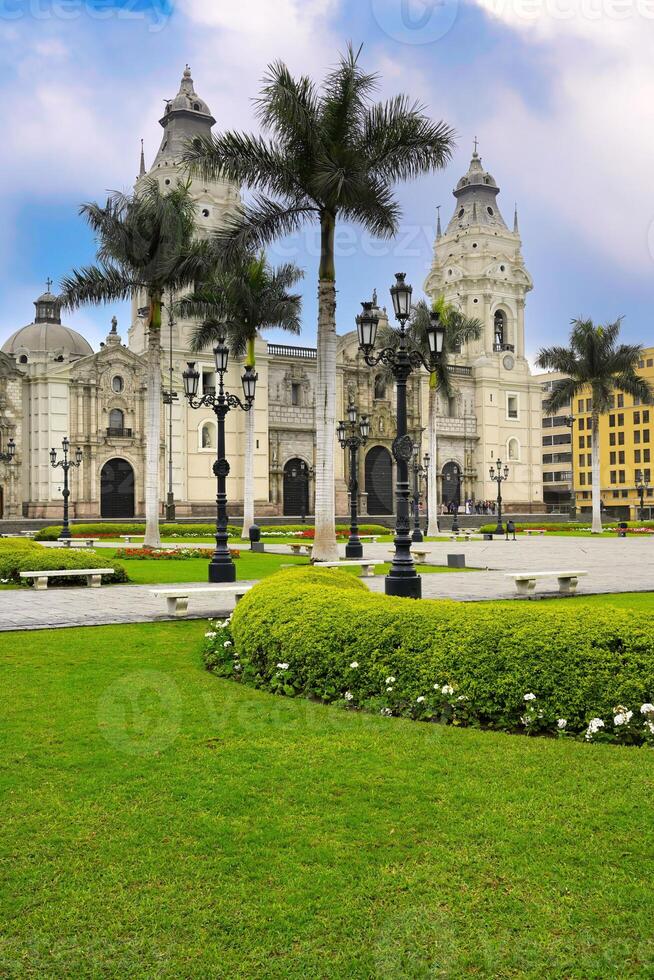 basílica metropolitano catedral de lima, plaza Delaware armas, lima, Perú foto