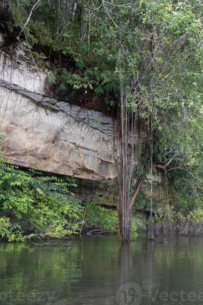 Rock formation along the Trombetas river, Para state, Brazil photo