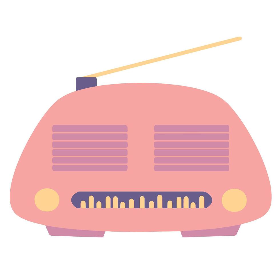 Radio Day Illustration Element Sticker vector