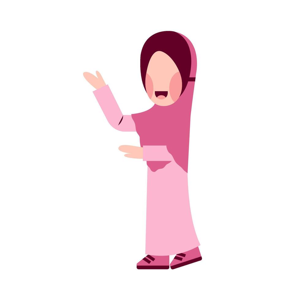 Hijab Girl With Explaining Gesture vector