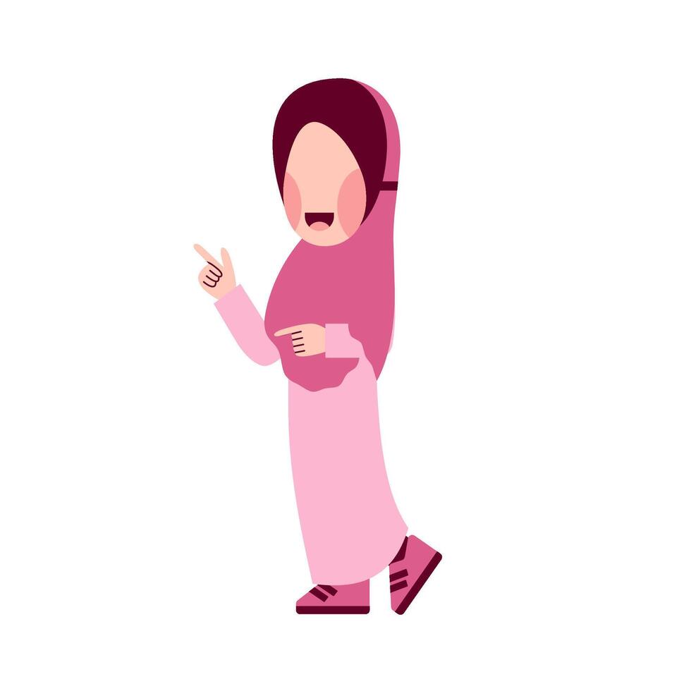 Hijab Girl With Explaining Gesture vector