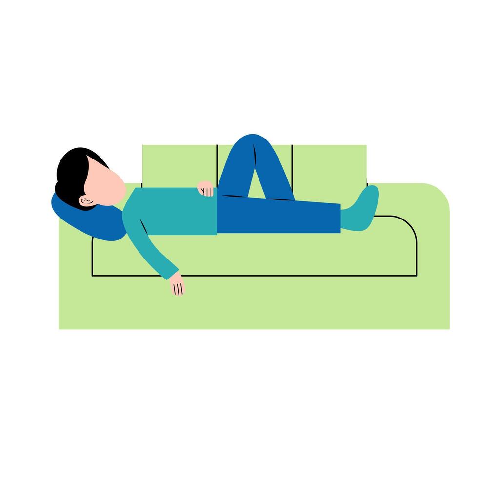 Man Sleeping On Sofa Illustration vector