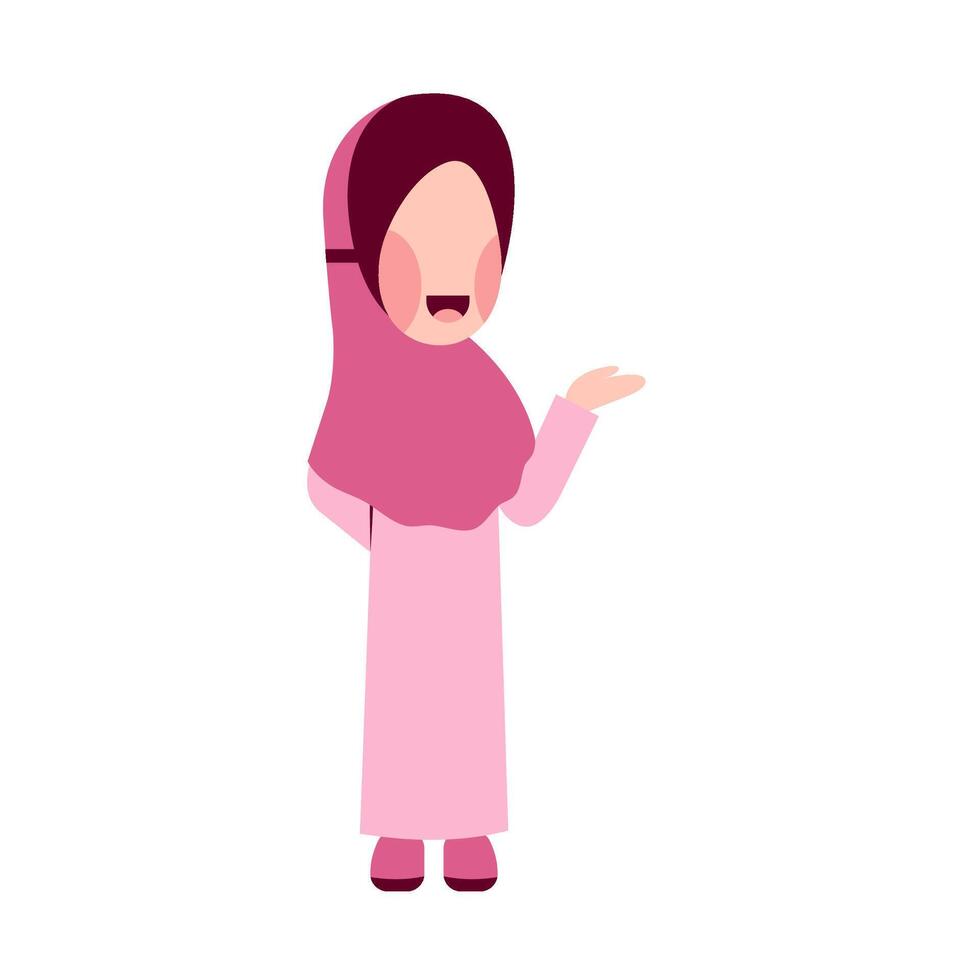 Hijab Girl With Explaining Gesture vector