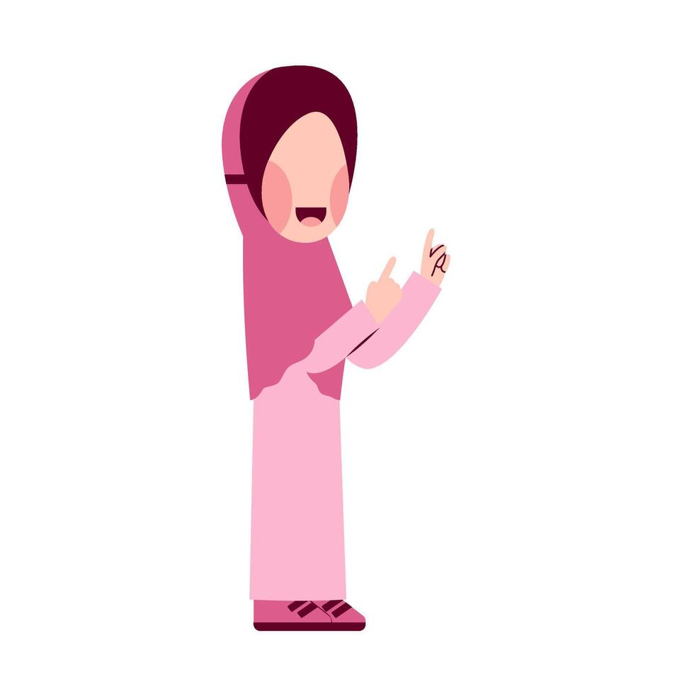 Hijab Girl With Explaining Gesture vector