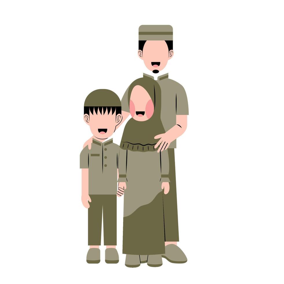 Flat Illustration Of Muslim Family vector