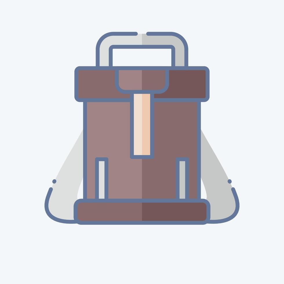 Icon Backpack. related to Hipster symbol. doodle style. simple design editable. simple illustration vector