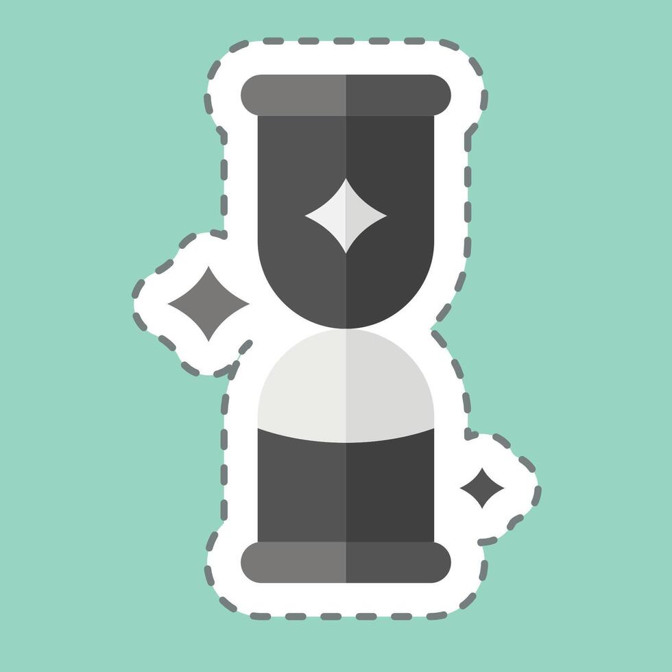 Sticker line cut Sand Watch. related to Magic symbol. simple design editable. simple illustration vector