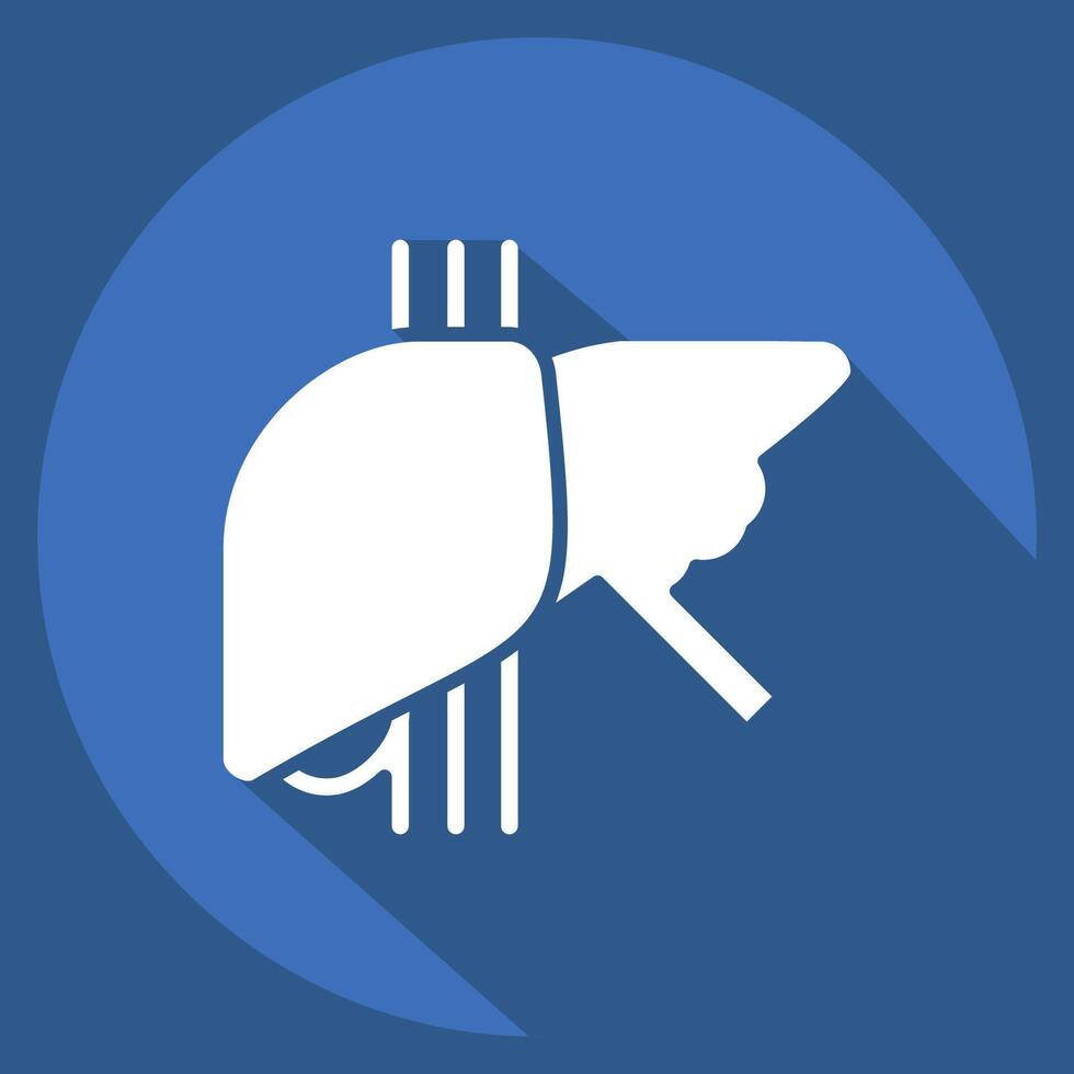 icono sano hígado. relacionado a hepatólogo símbolo. largo sombra estilo. sencillo diseño editable. sencillo ilustración vector